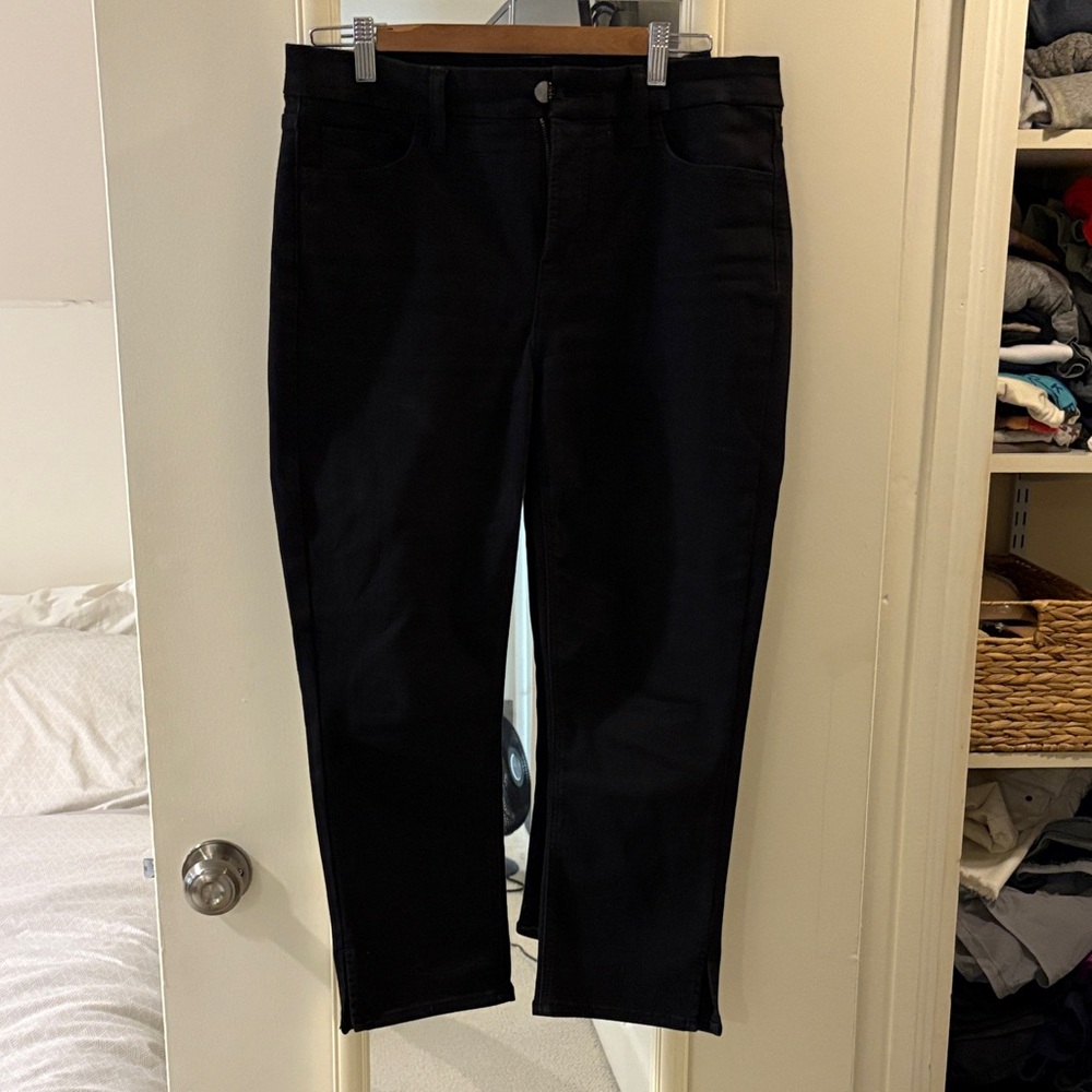 7 For All Mankind Women's Straight Leg Jeans in Black